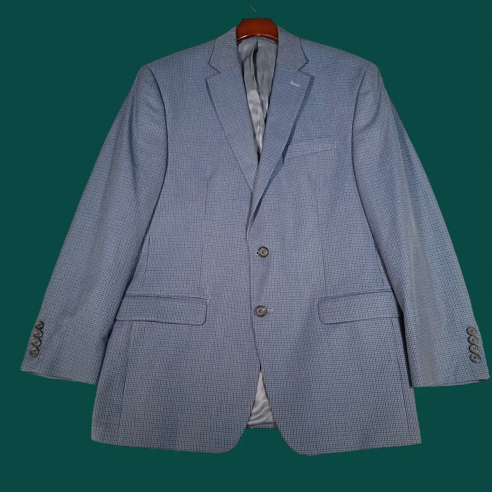 Lauren Ralph Lauren Blazer Mens 40R Blue Check Sport Coat Formal